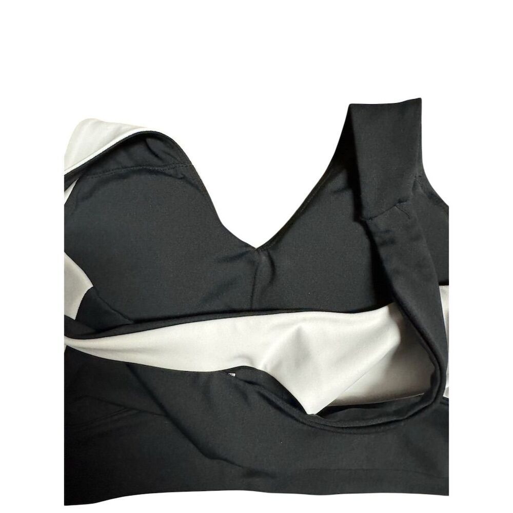 AllFenix Women's Colorblock Crisscross  black and white Sports Bra Black Size S - Picture 4 of 6